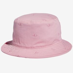 Pink Adidas embroidered logo bucket hat